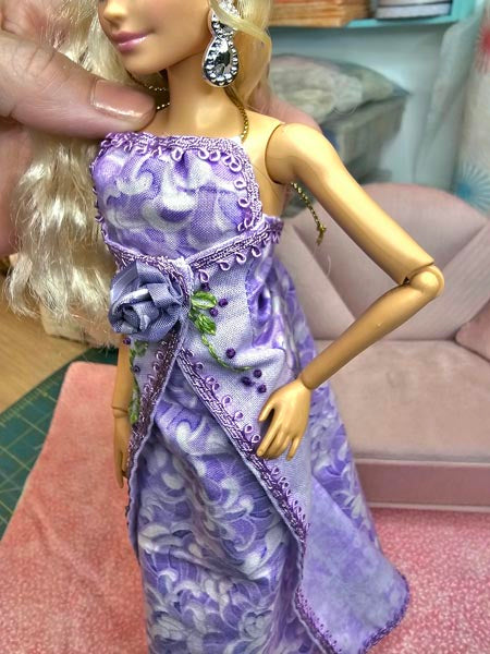 Barbie Miniature Fashion Doll Dress No.2 Handmade 12" Scale