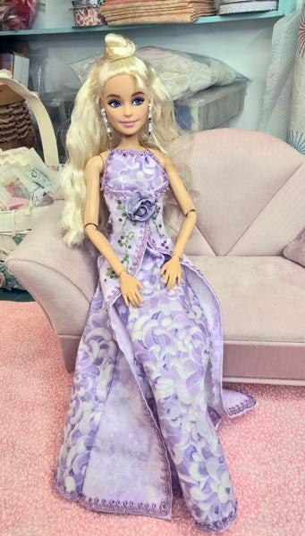 Barbie Miniature Fashion Doll Dress No.2 Handmade 12" Scale