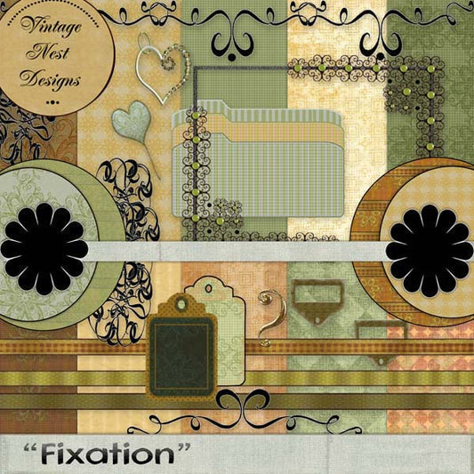 Digital Scrapbooking Fixation Kit Instant Download