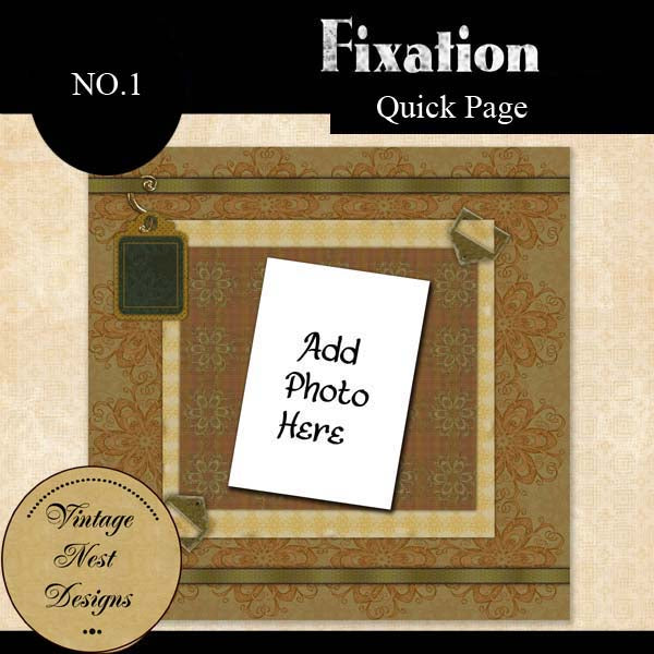 Digital Scrapbooking Fixation Quick Page No.1 Instant Download
