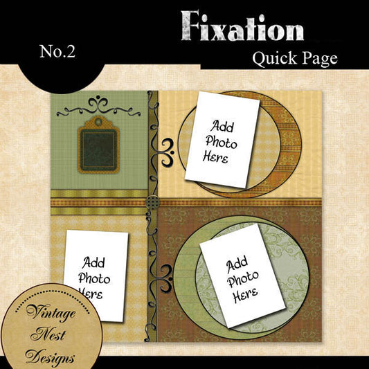 Digital Scrapbooking Fixation Quick Page No.2 Instant Download