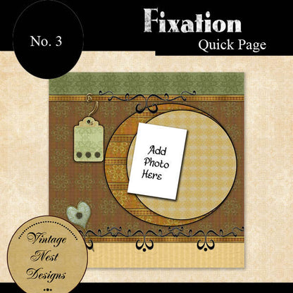 Digital Scrapbooking Fixation Quick Page No.3 Instant Download