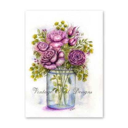 Digital Print Florals No.14 Watercolor Painting Instant Download