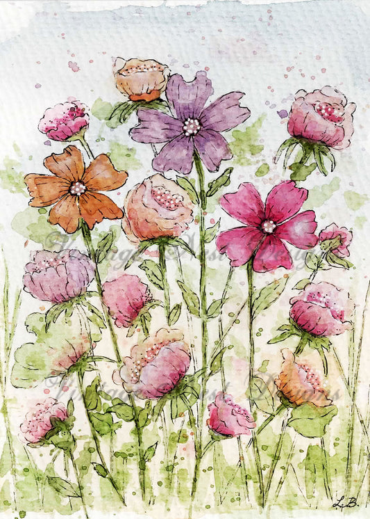 Digital Prints Flourishes No.15:2 Watercolor Painting Instant Download