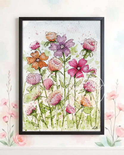 Digital Prints Flourishes No.15:2 Watercolor Painting Instant Download