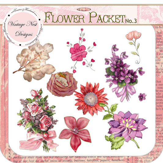 Digital Scrapbooking Flower Packet No.3 Instant Download