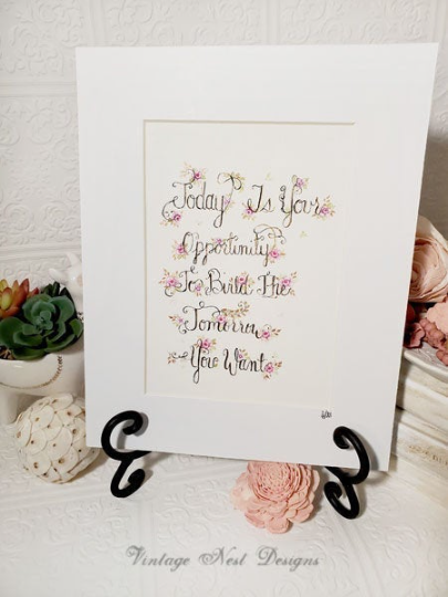 Flowers Quote No.1 Original Watercolor Painting