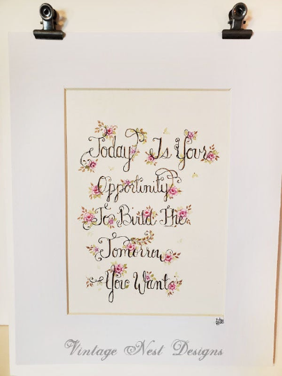 Flowers Quote No.1 Original Watercolor Painting