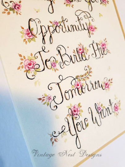 Flowers Quote No.1 Original Watercolor Painting