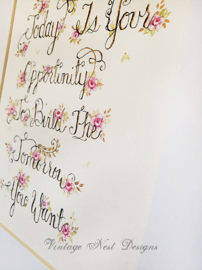 Flowers Quote No.1 Original Watercolor Painting