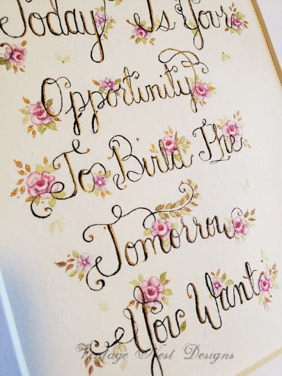 Flowers Quote No.1 Original Watercolor Painting