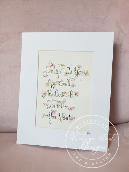 Flowers Quote No.1 Original Watercolor Painting