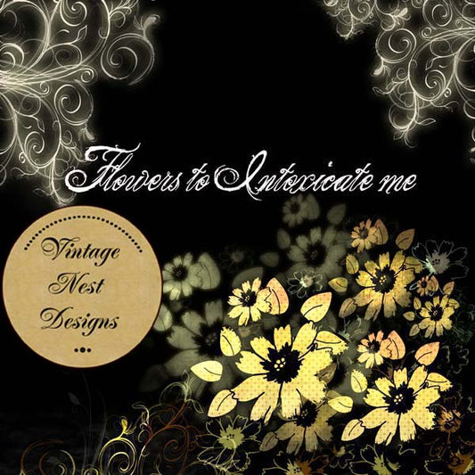 Digital Scrapbooking Flowers to Intoxicate Me Quick Page No.1 Instant Download