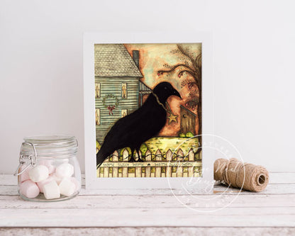 Digital Print Home Sweet Home Folk Art Acrylic Painting Instant Download