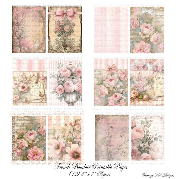 Digital Scrapbooking French Boudoir No.1 Kit Instant Download