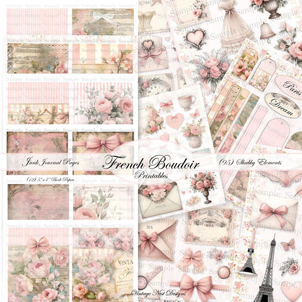 Digital Scrapbooking French Boudoir No.1 Kit Instant Download