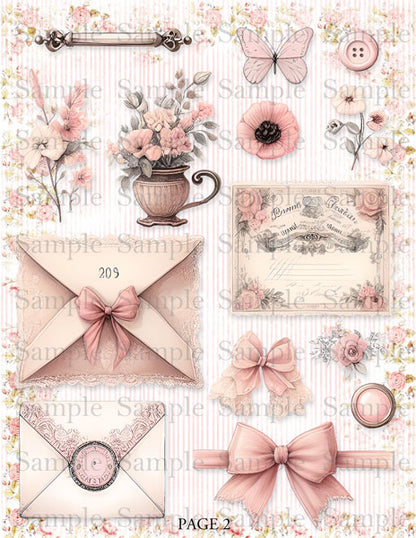 Digital Scrapbooking French Boudoir No.1 Kit Instant Download