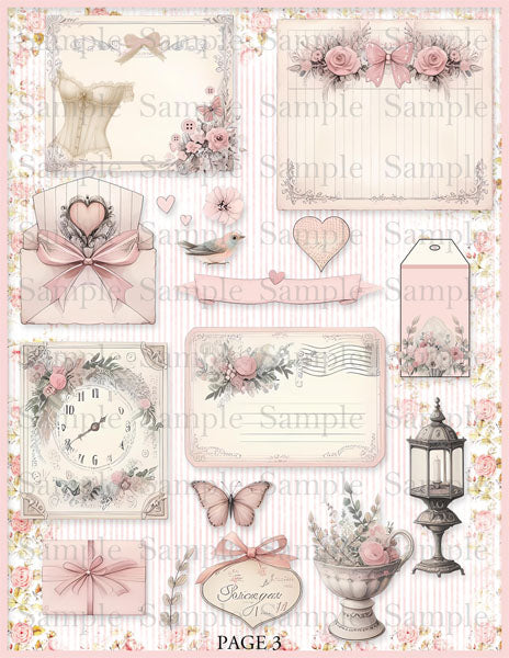 Digital Scrapbooking French Boudoir No.1 Kit Instant Download
