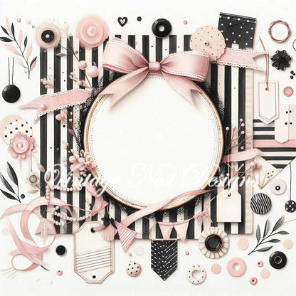 Digital Scrapbooking Pink & Black Layouts No.2 Illustration Instant Download