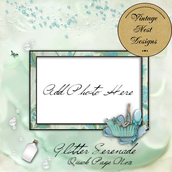 Digital Print Glitter Serenade Quick Page No.2 Instant Download