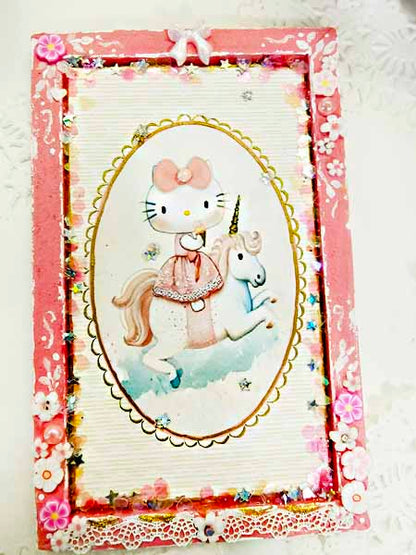 Miniatur Goodbye Kitty Nr.1 Kunst 1:12 Maßstab Puppenhaus Wandbild