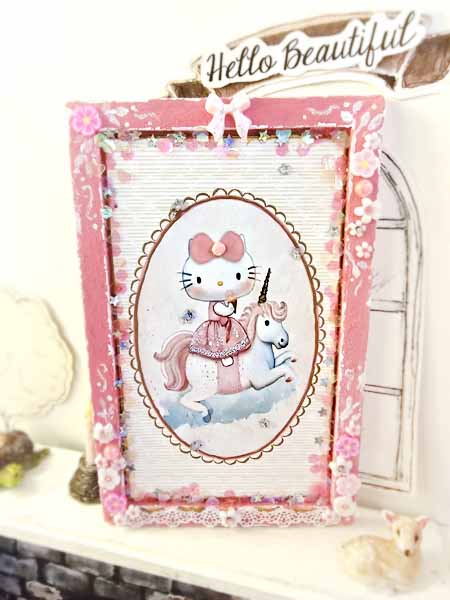 Miniatur Goodbye Kitty Nr.1 Kunst 1:12 Maßstab Puppenhaus Wandbild