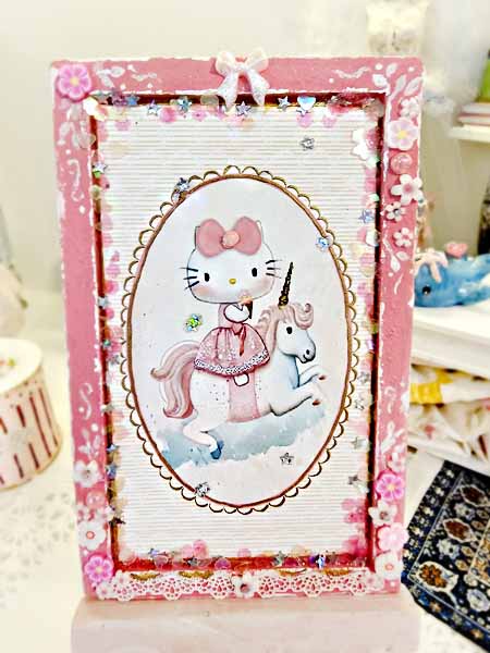 Miniatur Goodbye Kitty Nr.1 Kunst 1:12 Maßstab Puppenhaus Wandbild