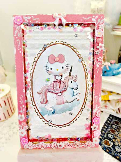 Miniatur Goodbye Kitty Nr.1 Kunst 1:12 Maßstab Puppenhaus Wandbild