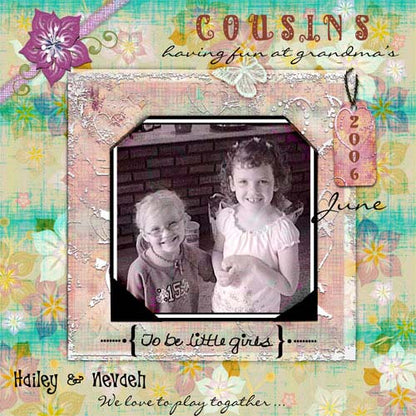 Digital Scrapbooking Grungy Hearts Quick Page No.1 Instant Download