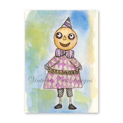 Digitaldruck Halloween-Figuren Nr. 1 Aquarell-Aquarelle Sofortiger Download