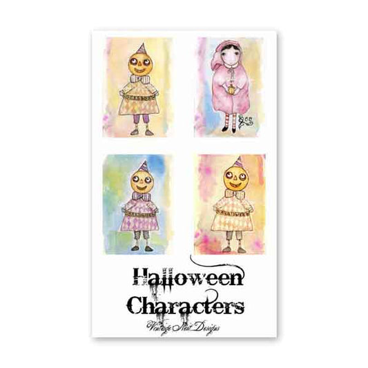 Impression numérique Personnages d'Halloween n°1 Aquarelles Téléchargement instantané