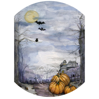 Digital Prints Halloween Pumpkins No.3 Watercolor Painting