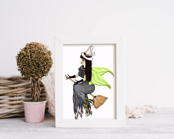 Digital Print Halloween Witch Graphic No.1 Illustration Instant Download