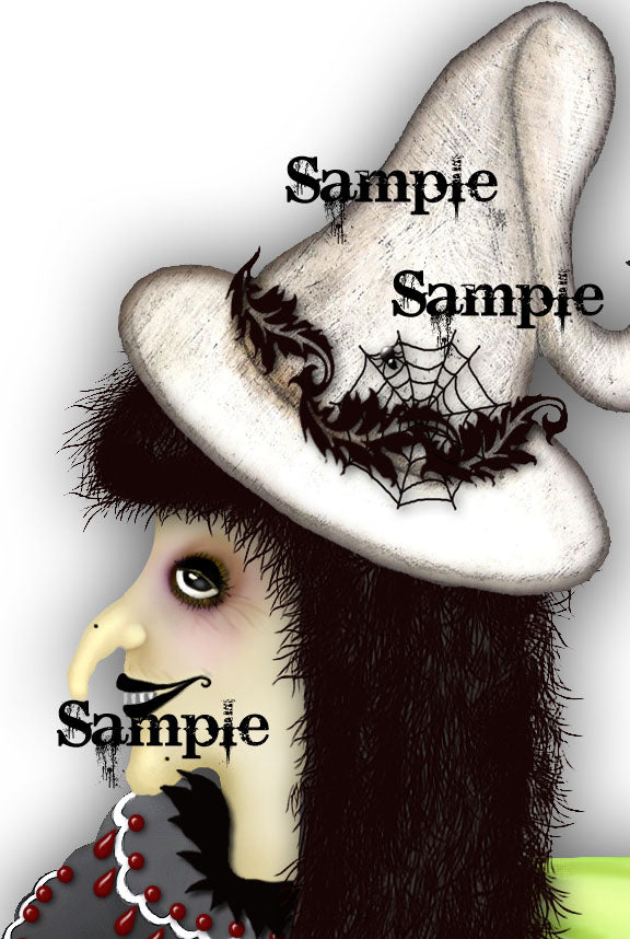 Digital Print Halloween Witch Graphic No.1 Illustration Instant Download