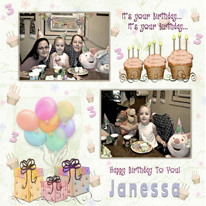 Digital Scrapbooking Happy Birthday Kit Instant Download