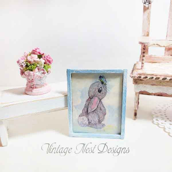 Bunny Butterfly Nr. 1:5 Handgemachte Puppenhaus-Miniatur