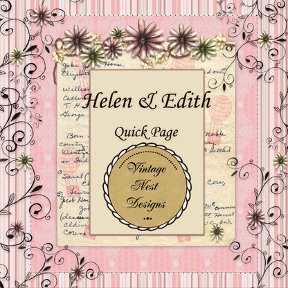 Digital Scrapbooking Helen & Edith Quick Page No.1 Instant Download