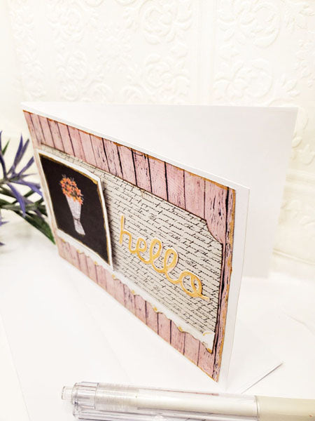 Hello Card No.1 Greeting Blank Inside Handmade One of a Kind
