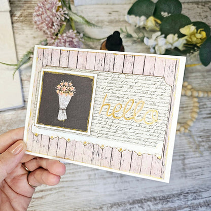 Hello Card No.1 Greeting Blank Inside Handmade One of a Kind
