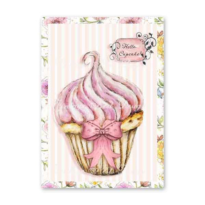 Digital Print Hello Cupcake No.1 Watercolor Instant Download