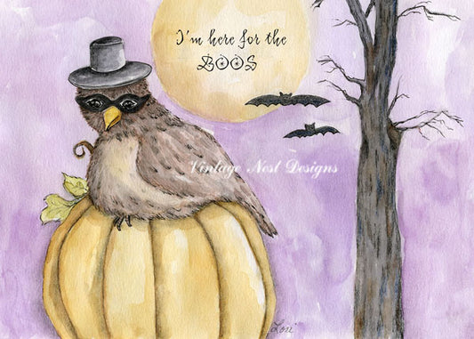 Digital Print Here for the Boos Watercolor Painting Instant Download