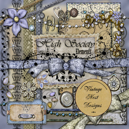 Digitales Scrapbooking High Society Kit Nr. 1 Sofort-Download