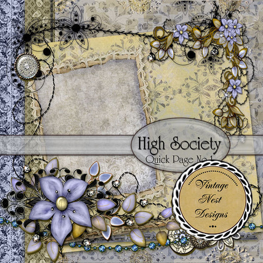 Digital Scrapbooking High Society Quick Page No.1 Instant Download