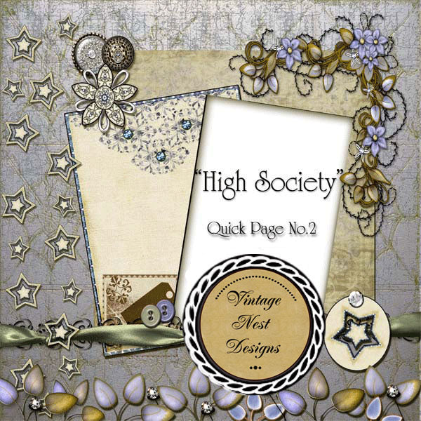 Digital Scrapbooking High Society Quick Page No.2 Instant Download