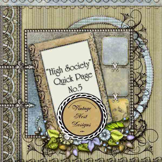 Digital Scrapbooking High Society Quick Page No.5 Instant Download