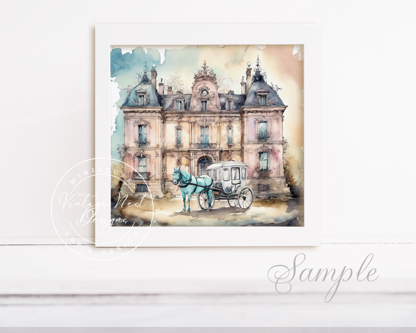 Digital Print Horse & Carriage No.2 Instant Download Illustration