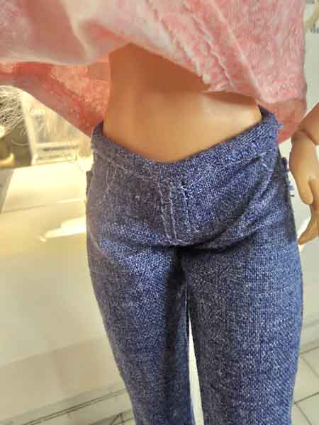 Miniature Fashion Barbie Doll Jeans Floral Top No.1 Handmade 12" Scale
