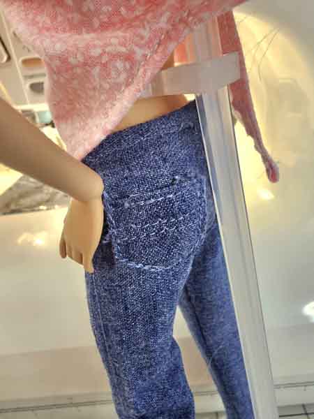 Miniature Fashion Barbie Doll Jeans Floral Top No.1 Handmade 12" Scale