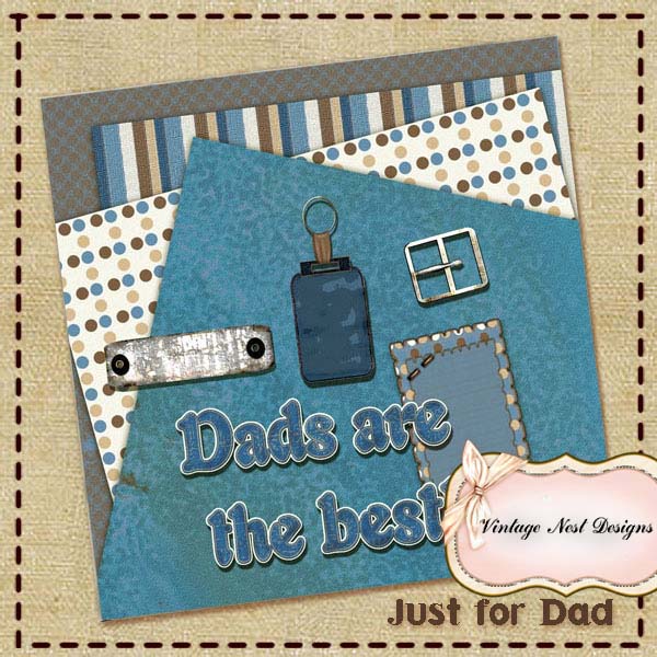 Digital Scrapbooking Just For Dad Mini Kit Instant Download