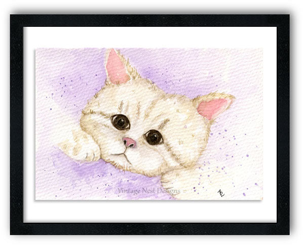Digital Print Kitten No.4 Watercolor Painting Instant Download